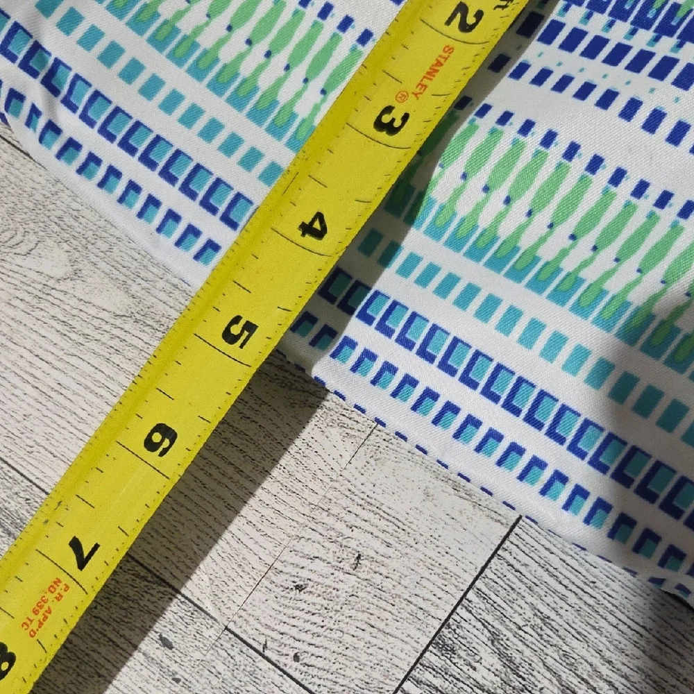 Striped Green and Blue Cosmetic Bag